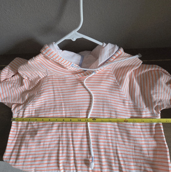 Southern Tide S Striped Orange Hooded Long Sleeve Mini Dress Cotton Spring Beach - Picture 10 of 14